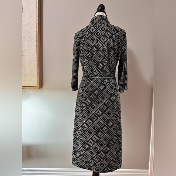 Tristan Black and Taupe Geometric Dress - Picture 2 of 6